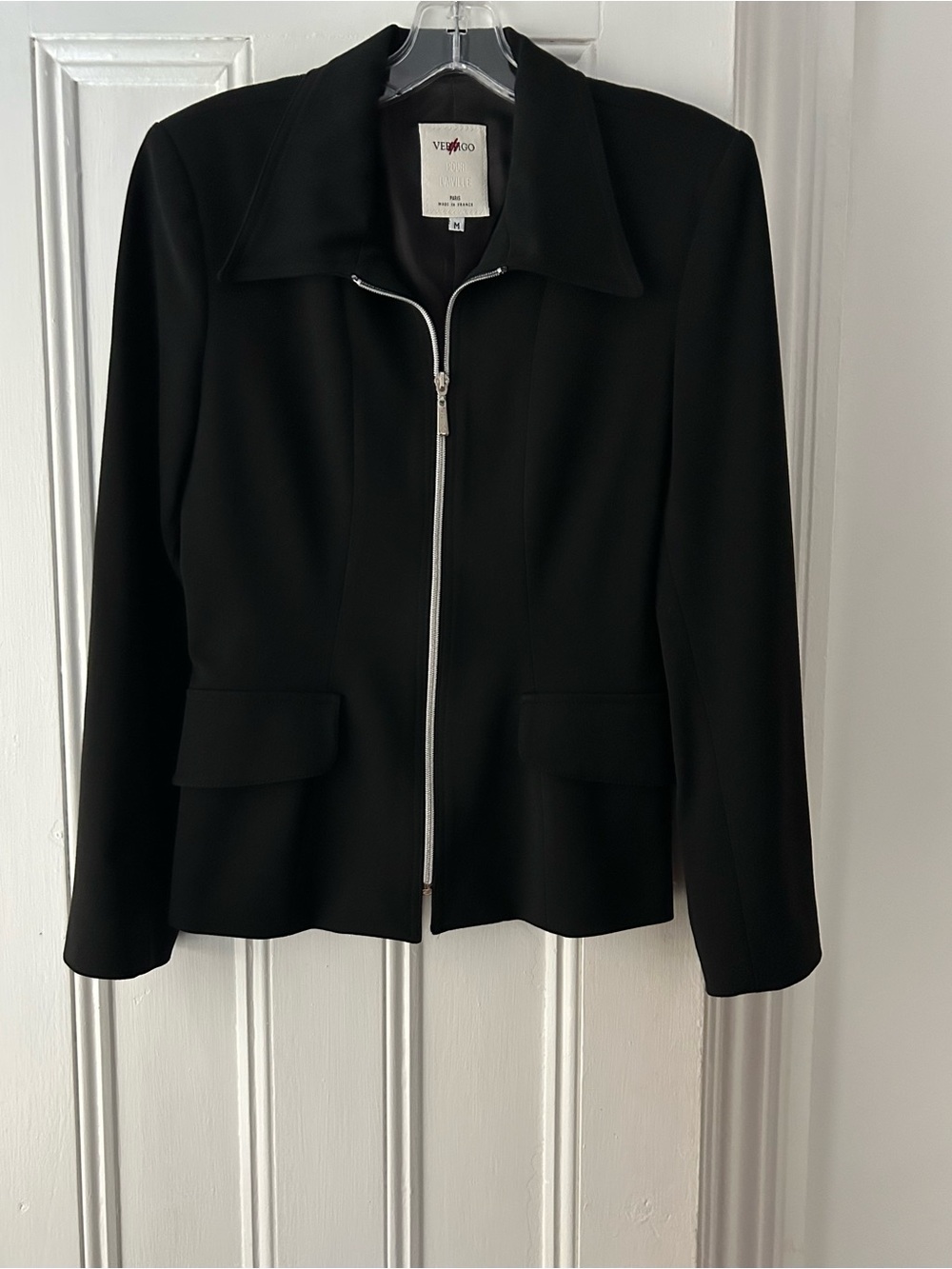 Vertigo Paris | Zip-Front Blazer |Black | Size Medium
